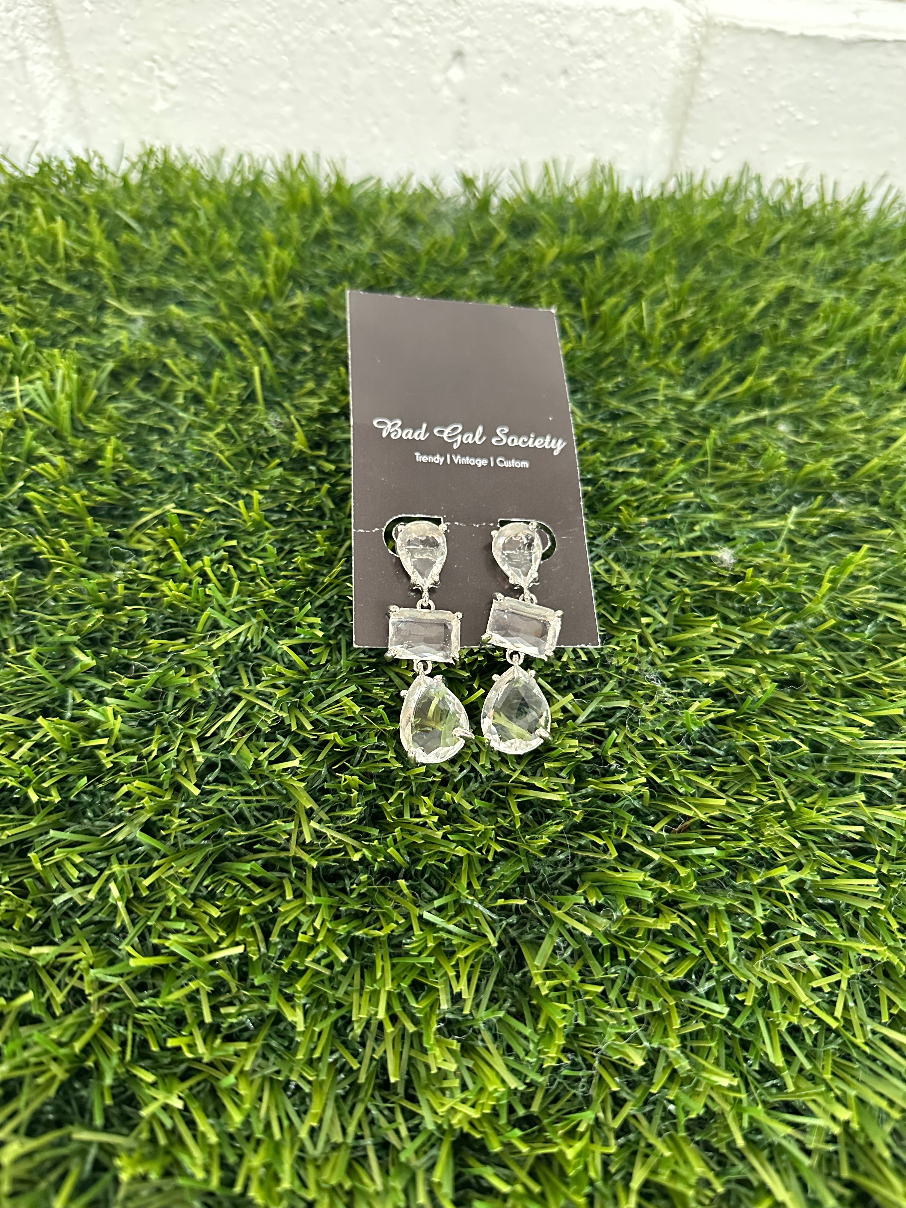Triple Mirror Earrings