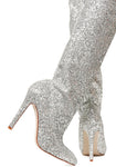Glitz N’ Glamour Glitter Thigh-High Boots