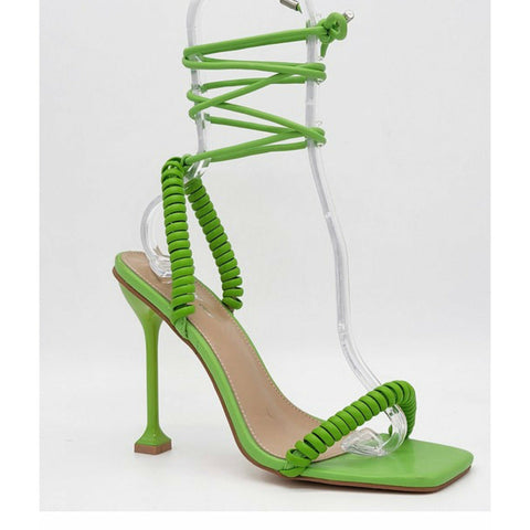 The Tega Cord Heels | Green