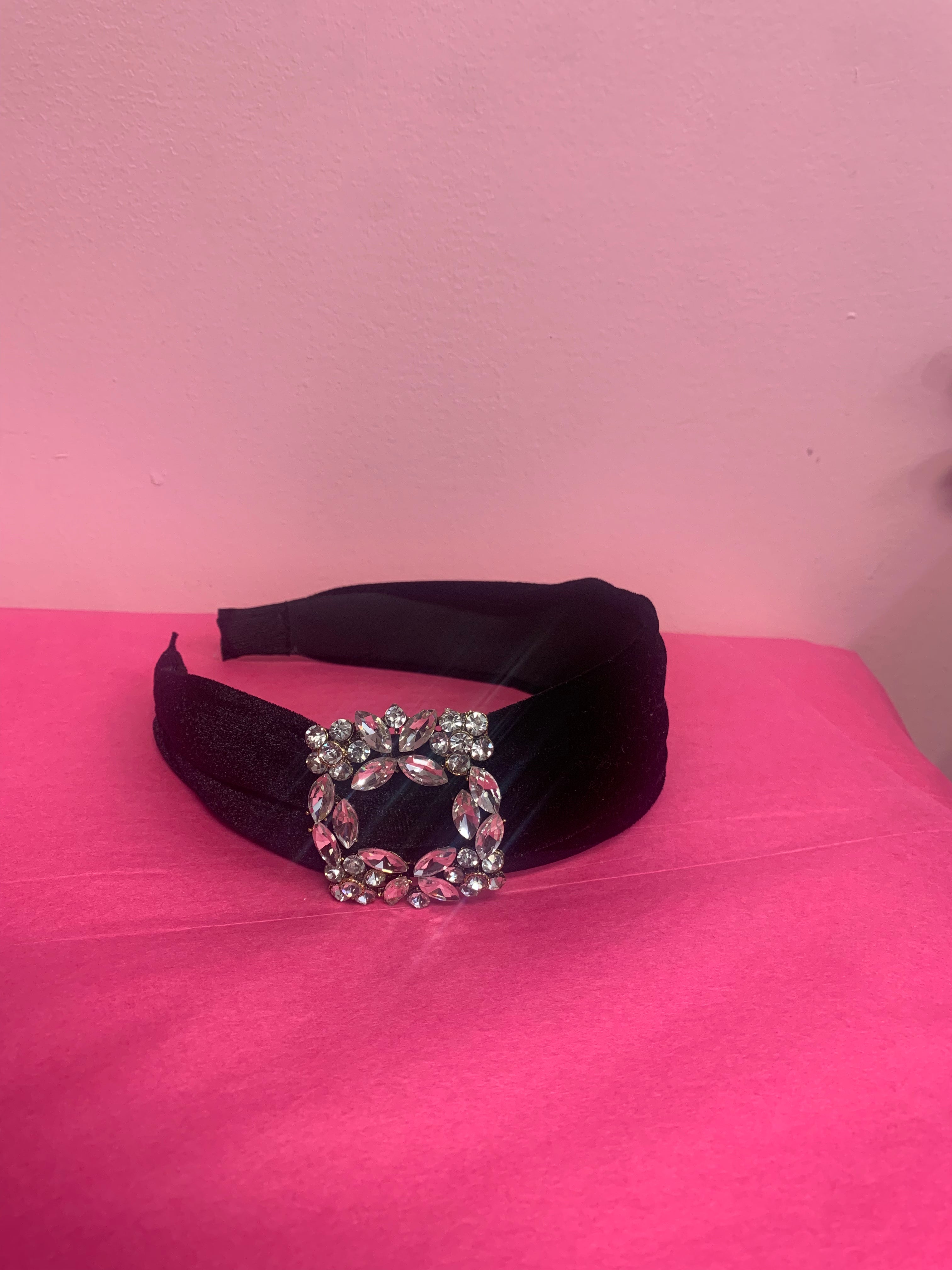 Black suede headband