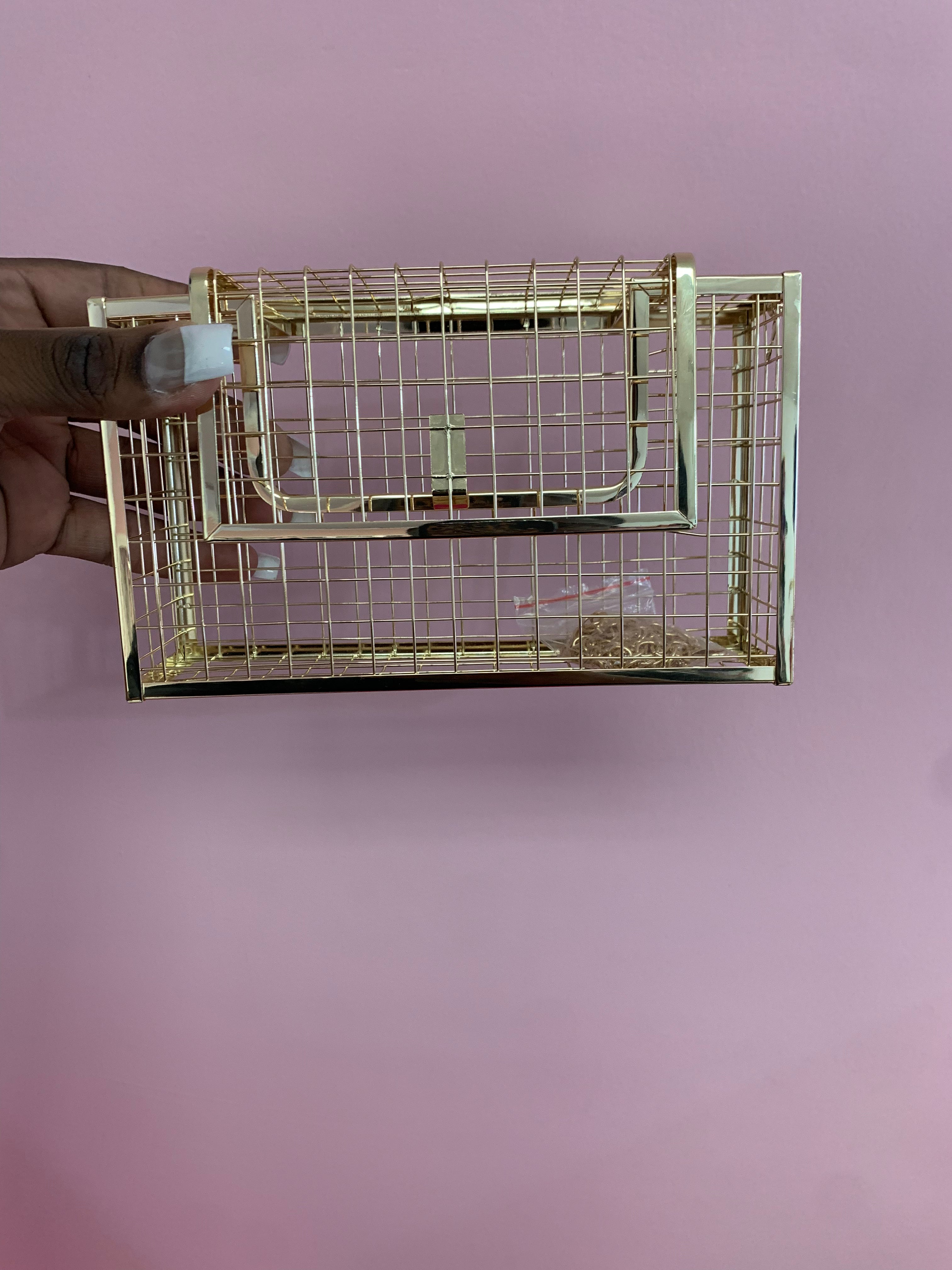 The Glam Cage Bag | Gold