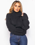 The Bubble Cropped Sweater | Black