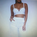 Rib Solid Cami Bra Top