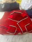 Red gingham poncho